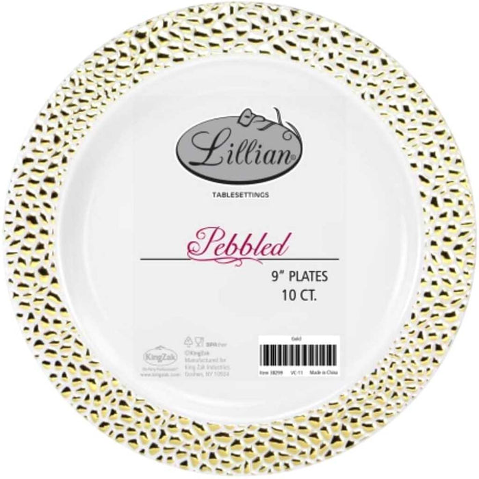 Pebbled Plate Gold 9" 