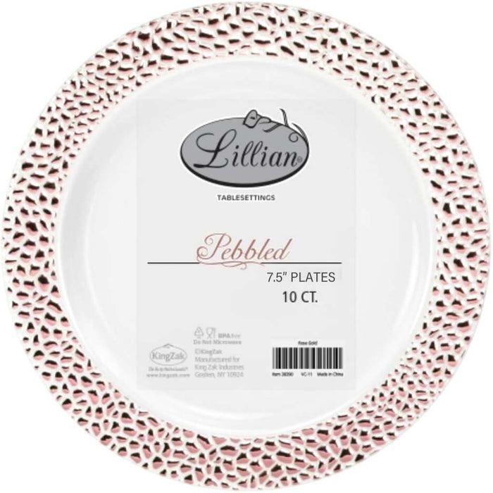 Pebbled Plate 7.5" Polished Rose Gold 