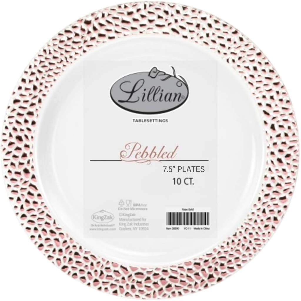 Pebbled Plate 7.5" Polished Rose Gold 