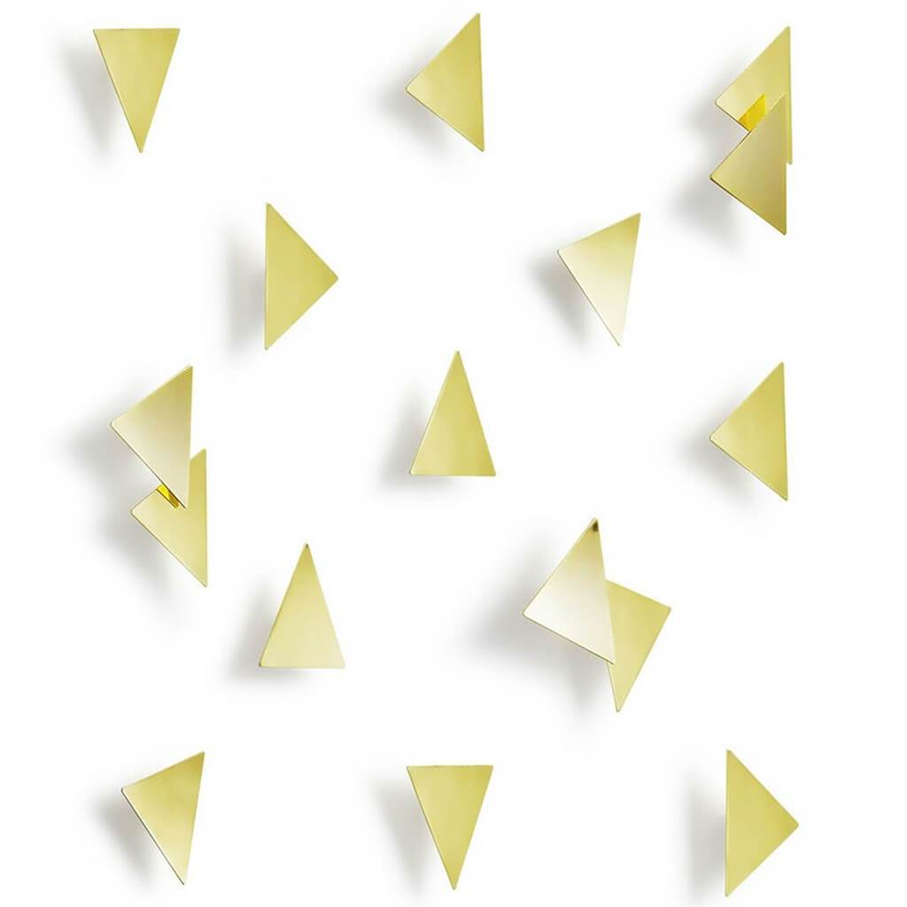 Confetti Triangle Wall Decoration Brass