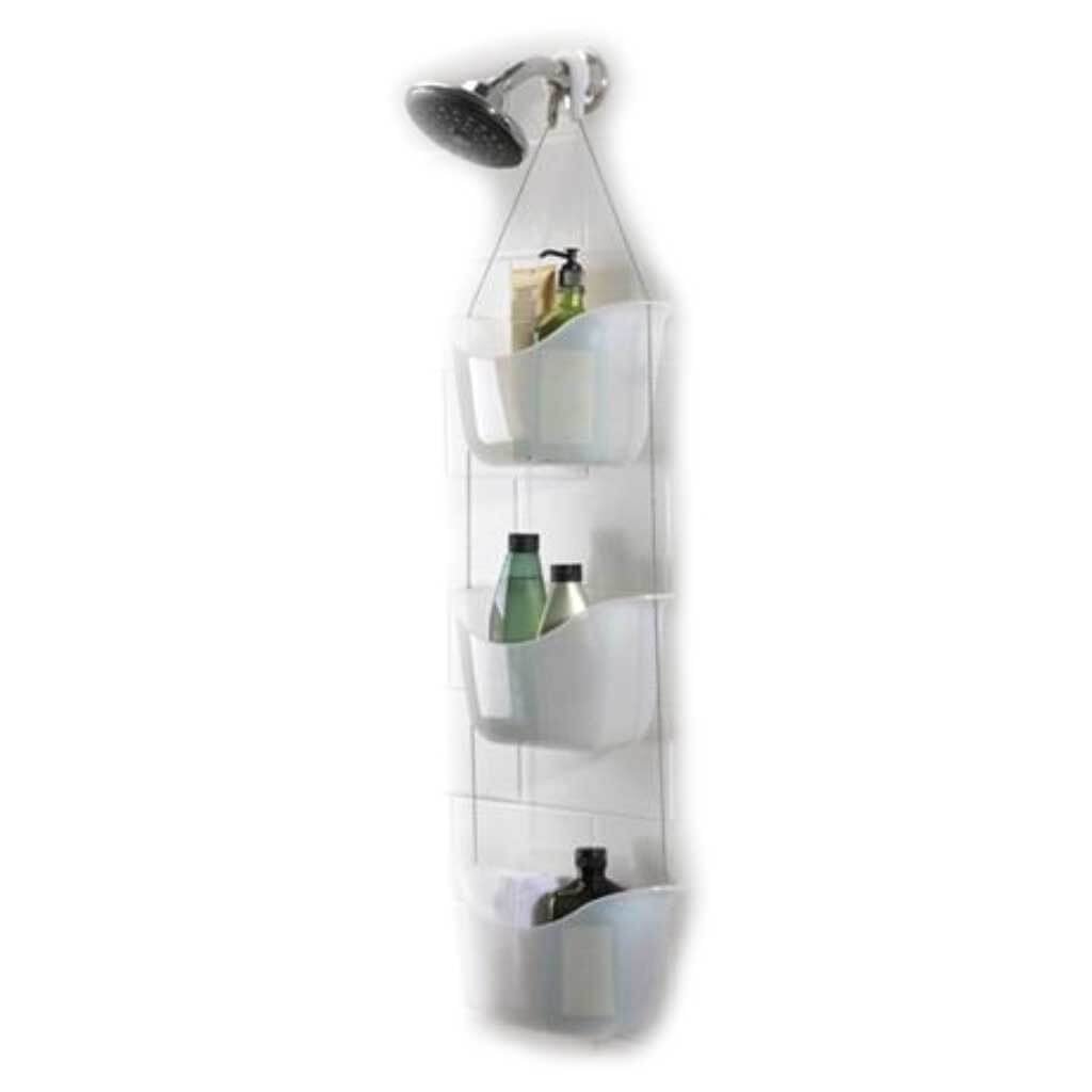 BASK SHOWER CADDY WHT/NKL 