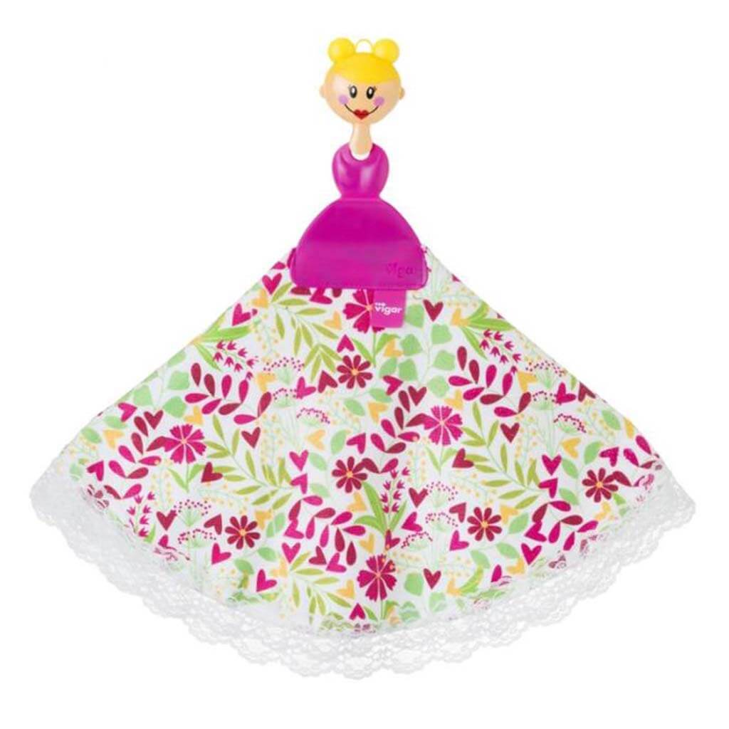 DOLLS FLORAL MICROFIBRE KITCHEN TOWEL WITH SUCTION