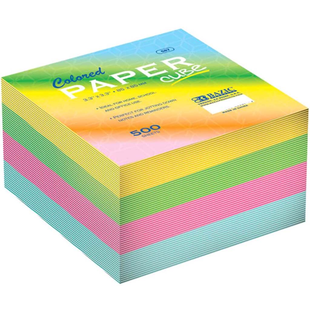 Color Paper Cube 500ct 85mm x 85mm 