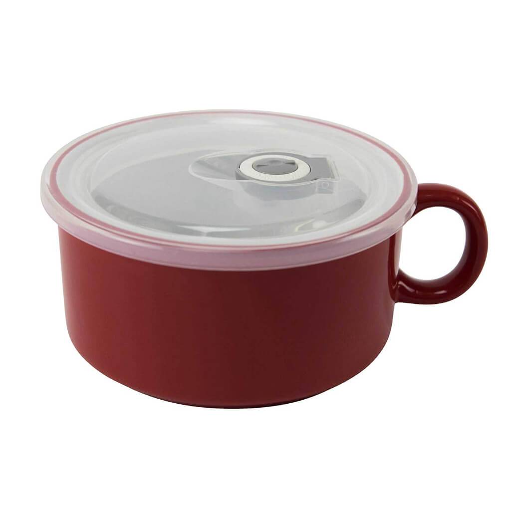 SOUPER MUG WITH LID RED 22OZ. 