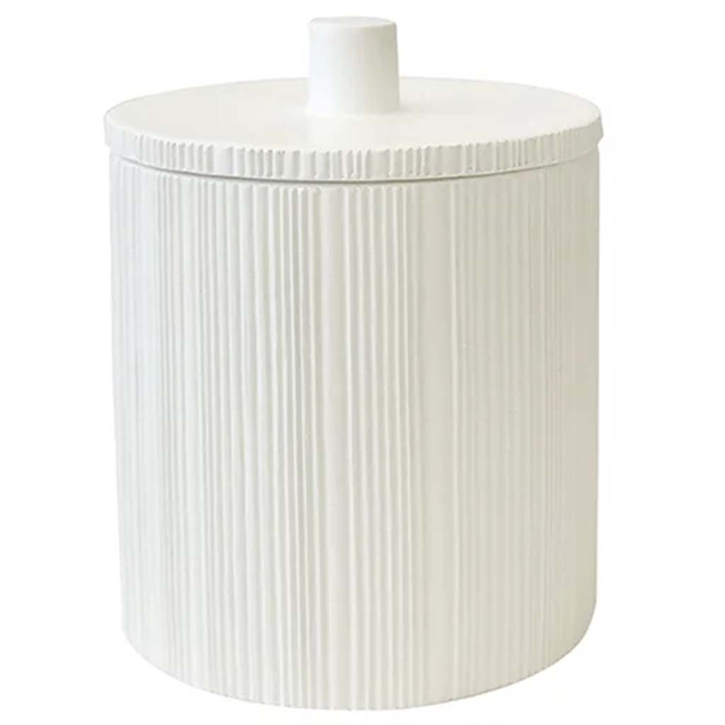 Eileen Canister White, 4in x 4in x 5in