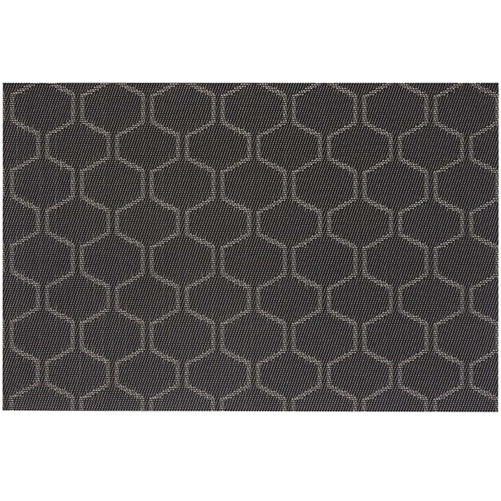 Honeycomb Vinyl Placemat Black, 13in X 19in