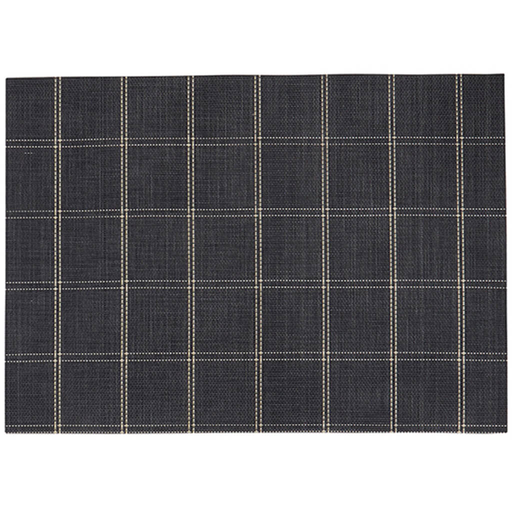 Window Pane Vinyl Placemat Black, 13in X 19in