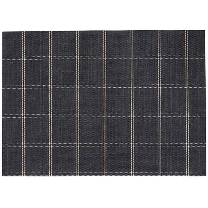 Window Pane Vinyl Placemat Black, 13in X 19in