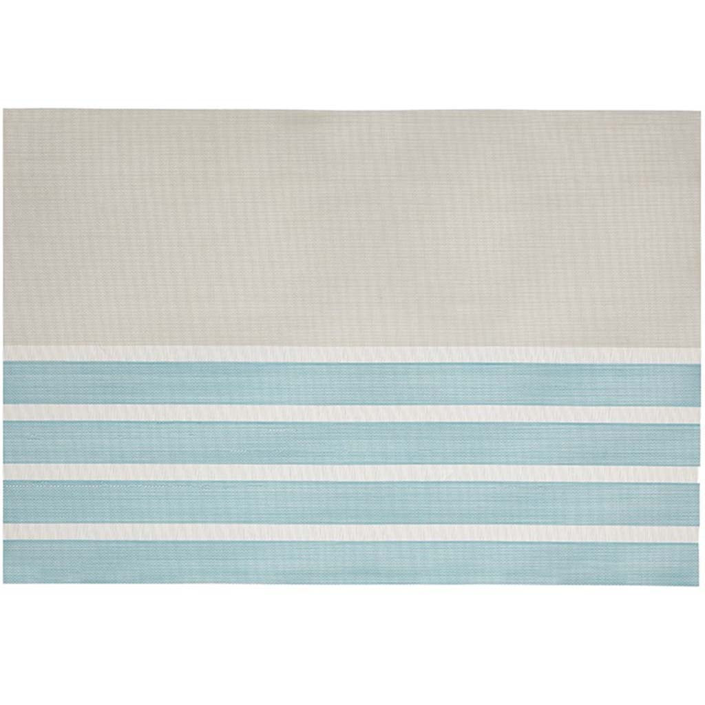 Pacific Stripe Vinyl Placemat Aqua, 13in X 19in