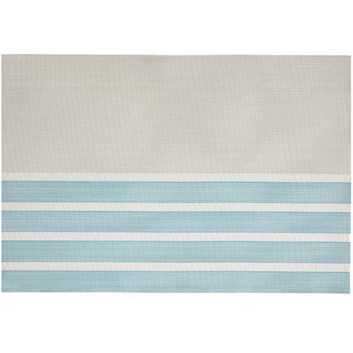 Pacific Stripe Vinyl Placemat Aqua, 13in X 19in