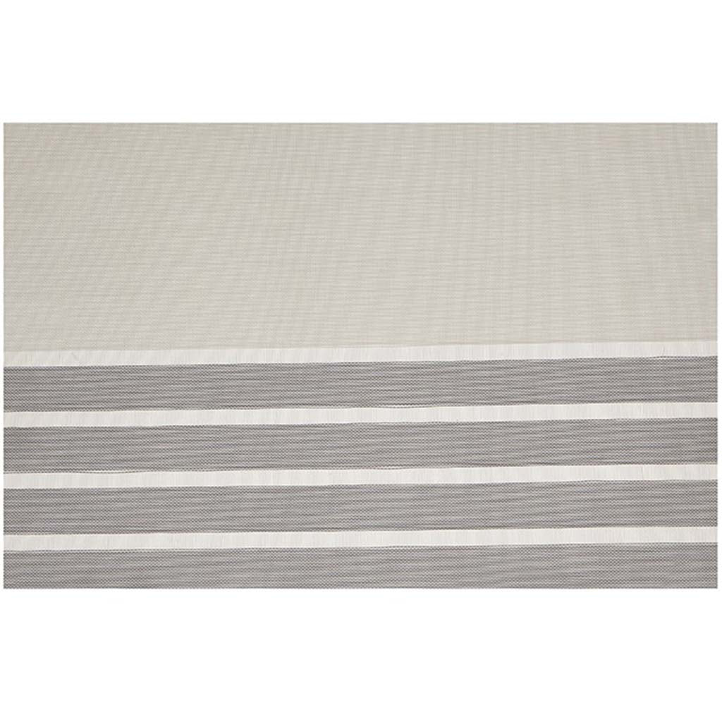 Pacific Stripe Vinyl Placemat Charcoal, 13in X 19in