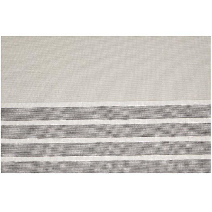 Pacific Stripe Vinyl Placemat Charcoal, 13in X 19in