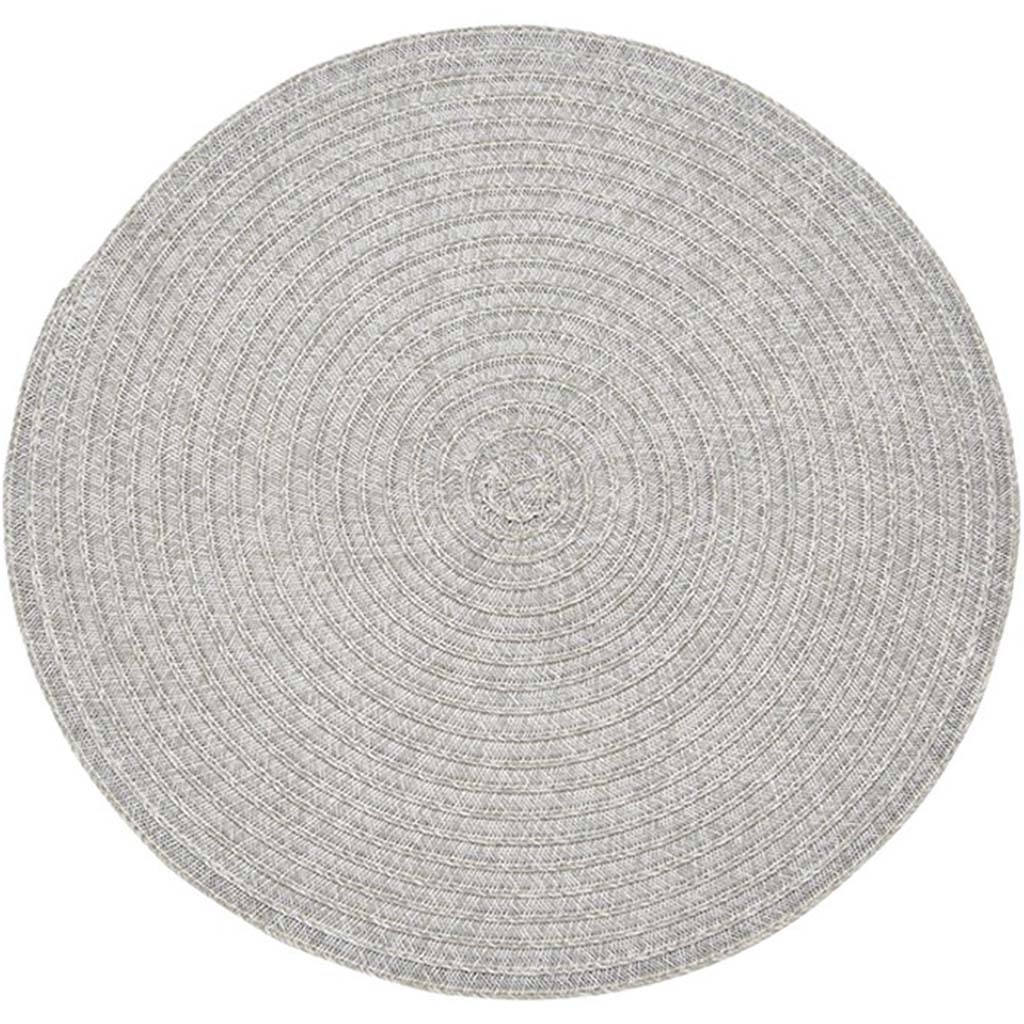 Urban Two Tone Woven Round Vinyl Placemat Grey, 15D