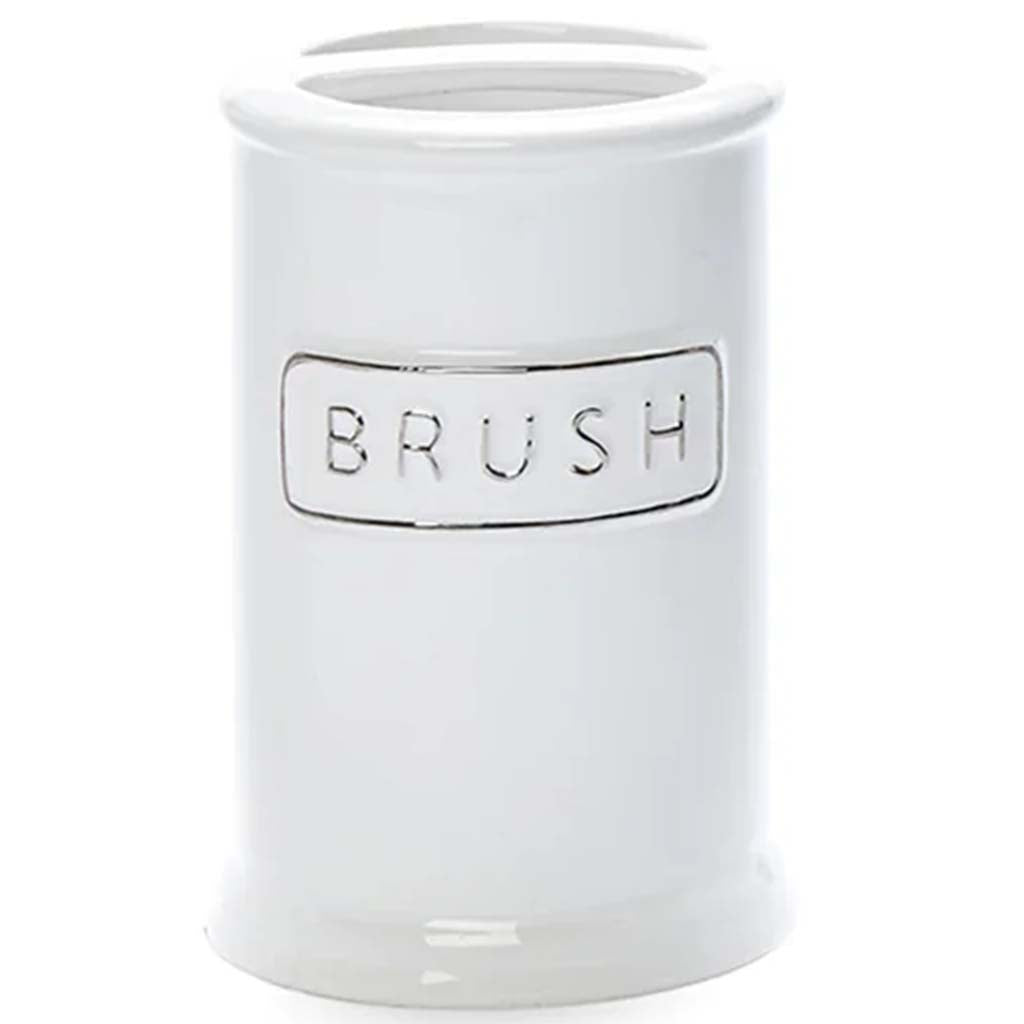 Oxford Toothbrush Holder White, 3in x 3in x 4.5in