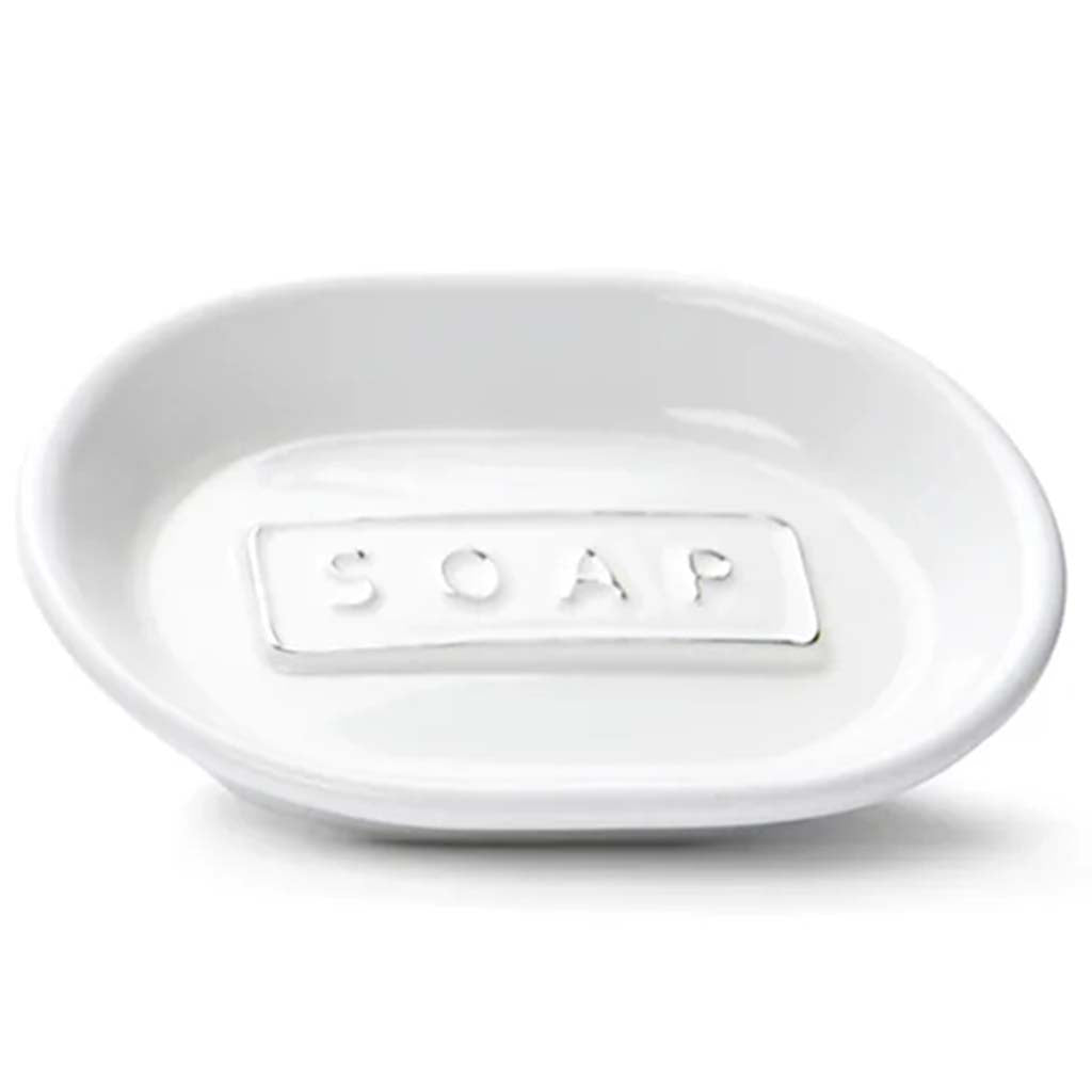 Oxford Soap Dish White, 4in x 5in x 1in