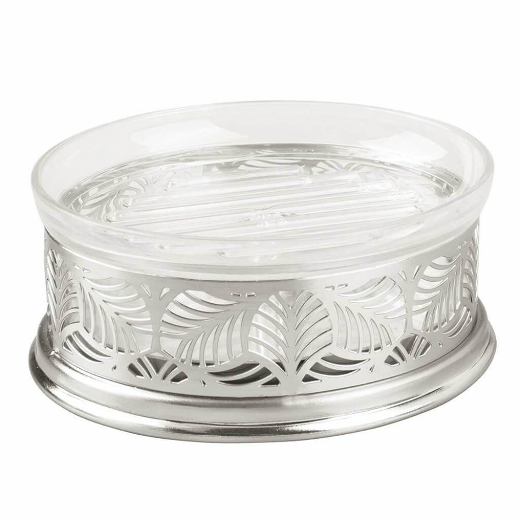 FAUNA SOAP DISH CLEAR/BRUSHED 