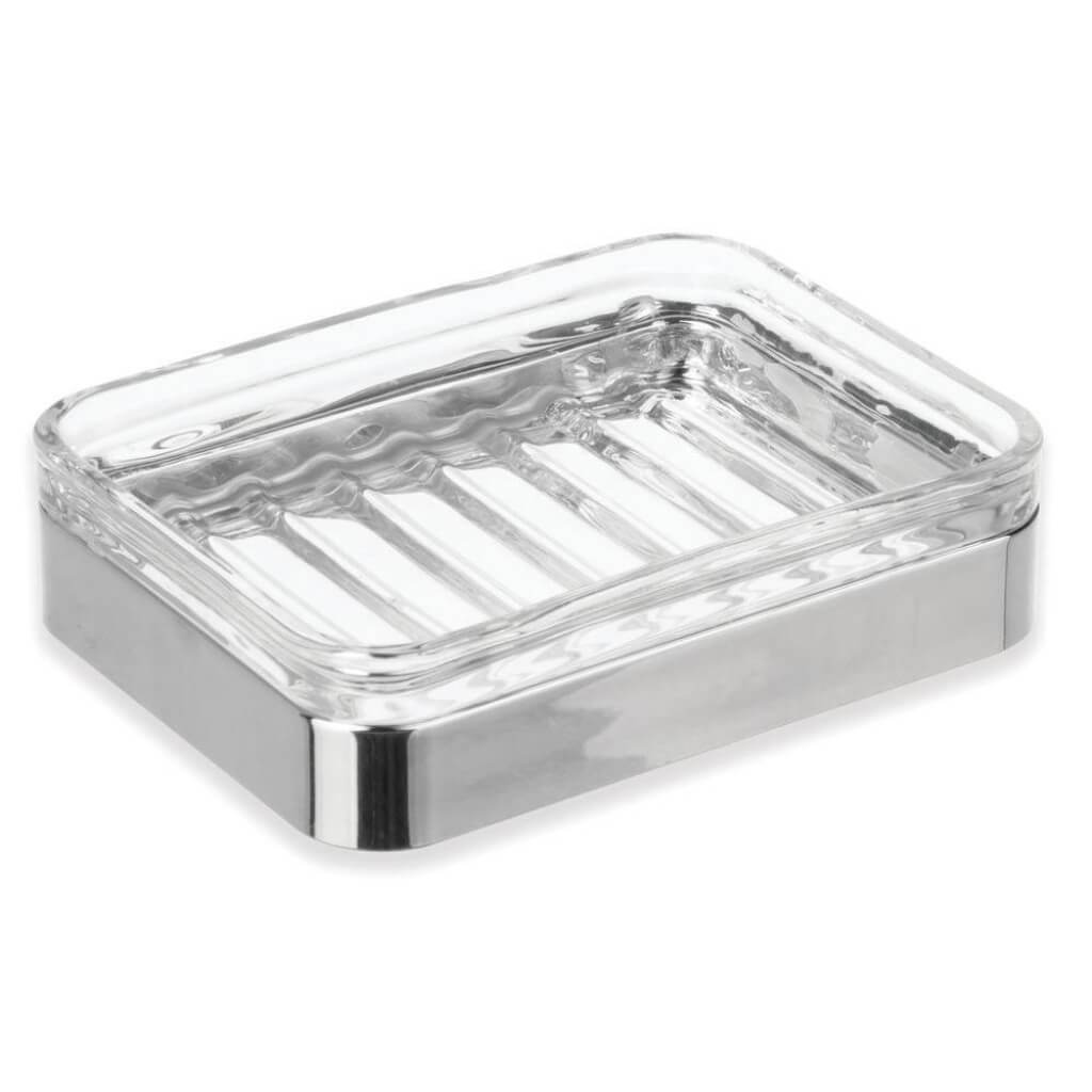 CASILLA SOAP DISH CLEAR/CHROME 