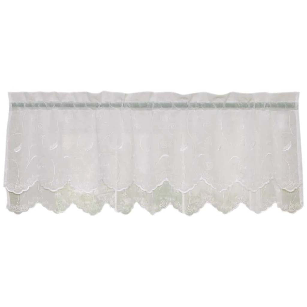 Hathaway Double Scalloped Valance Curtains 54in x 17in