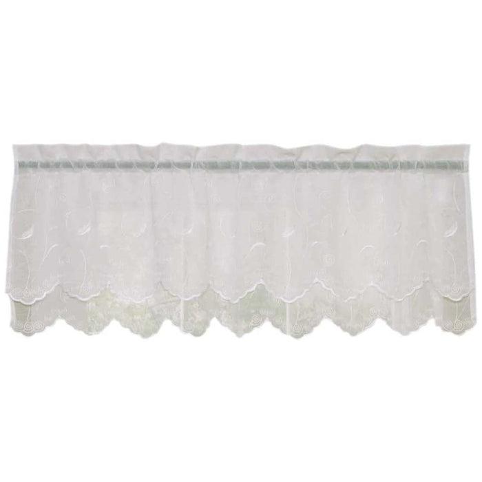 Hathaway Double Scalloped Valance Curtains 54in x 17in