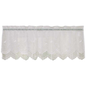 Hathaway Double Scalloped Valance Curtains 54in x 17in