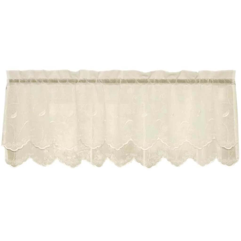 Hathaway Double Scalloped Valance Curtains 54in x 17in