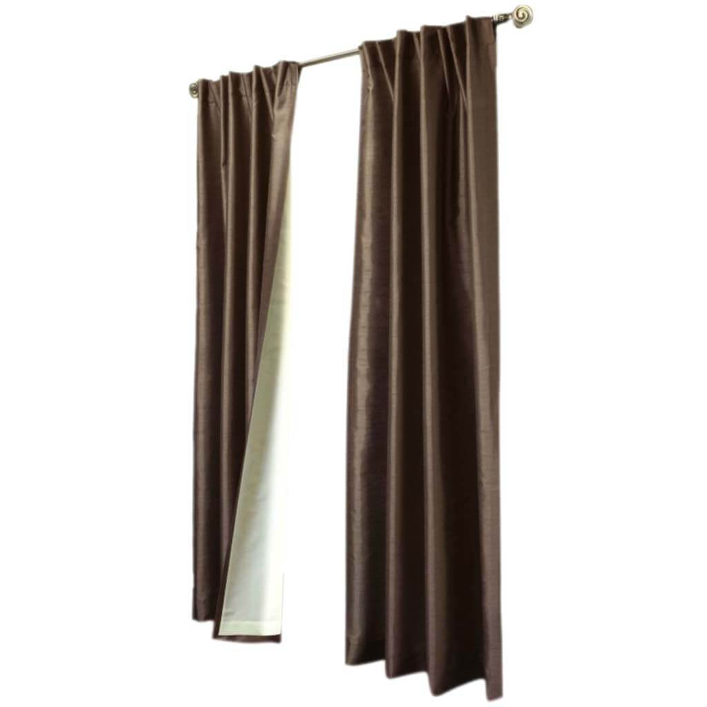 Ming Lined Faux Silk Panel Curtains, 84in x 104in