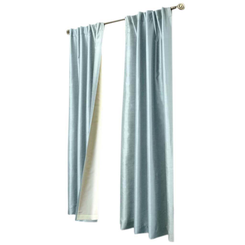 Ming Lined Faux Silk Panel Curtains, 84in x 104in