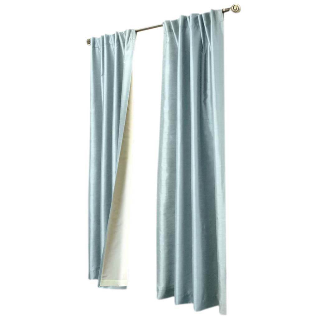 Ming Lined Faux Silk Panel Curtains, 84in x 104in