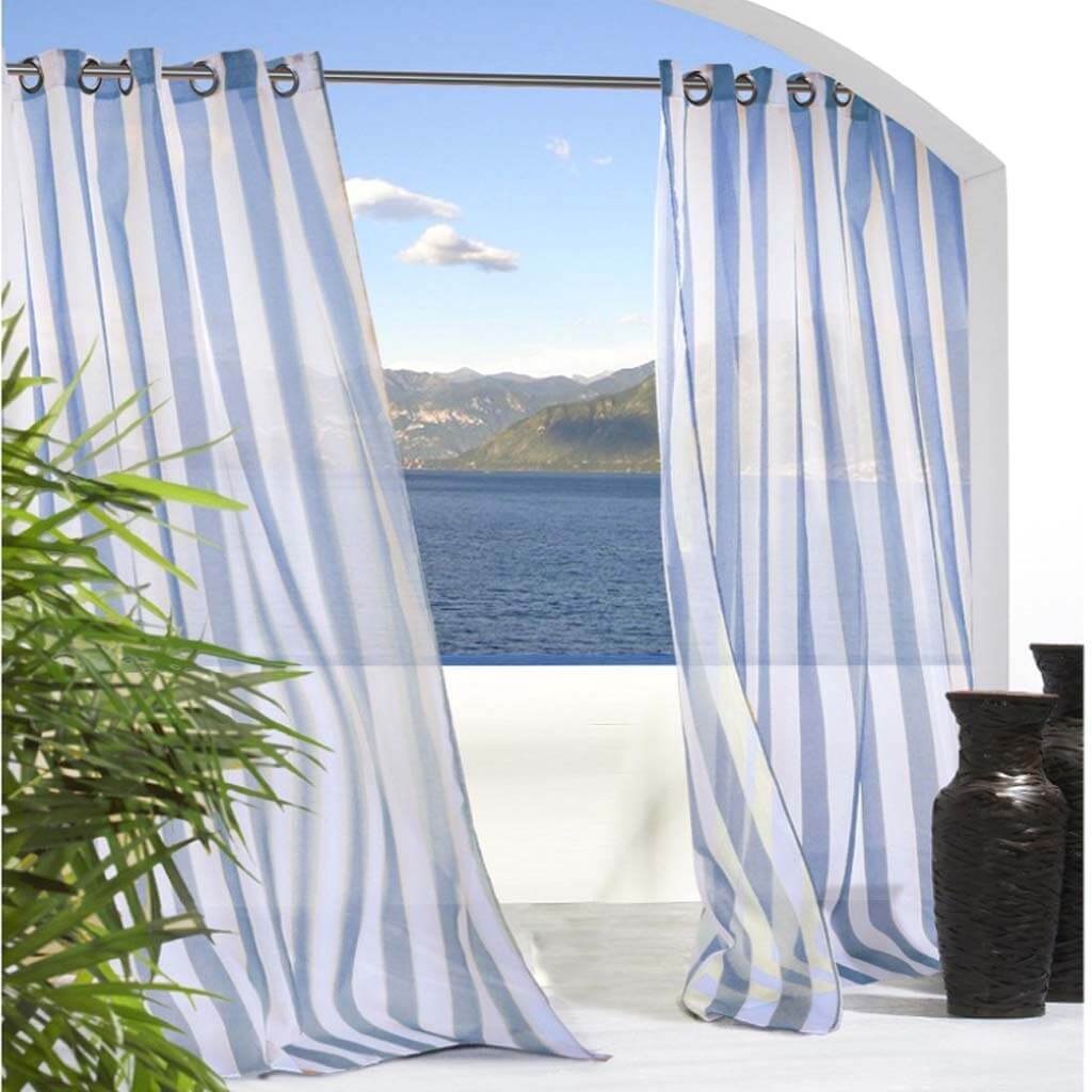 Escape Stripe Grommet Top Panel Curtains