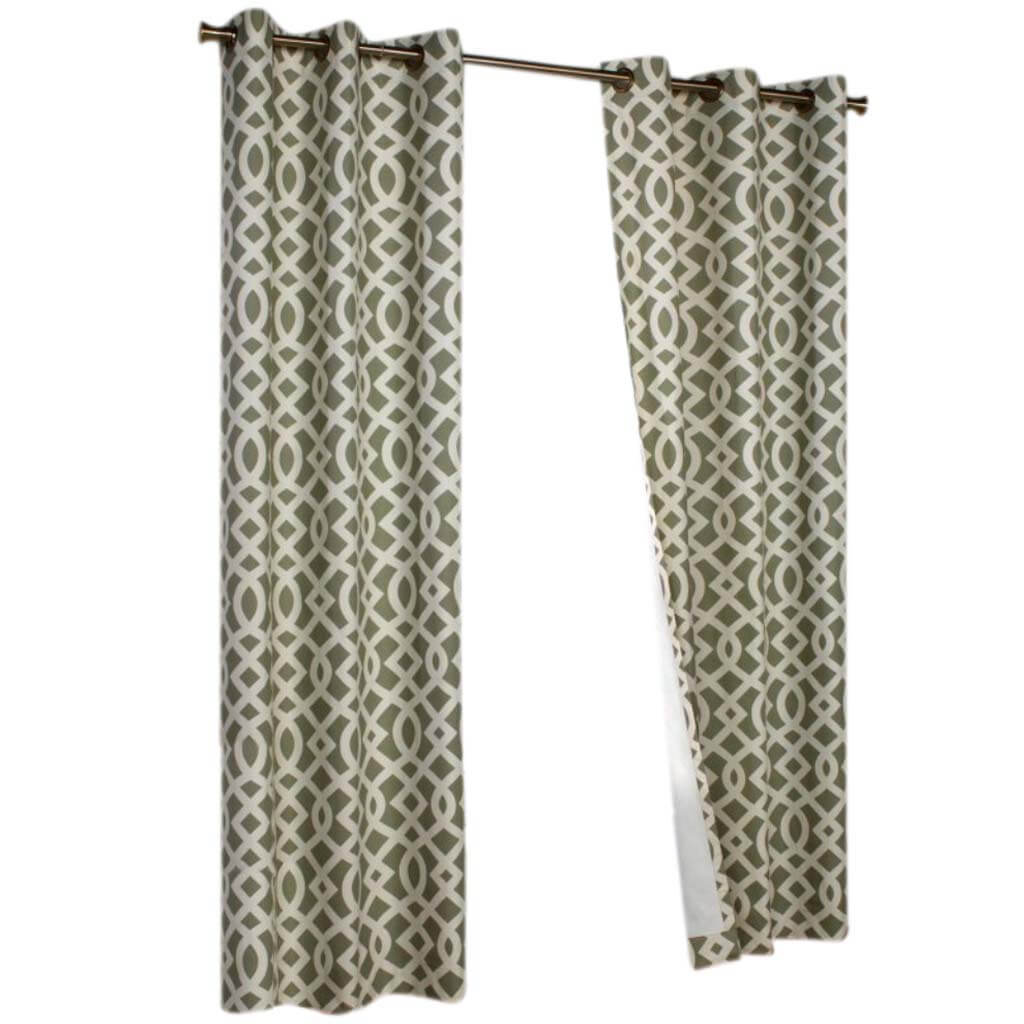 Trellis Printed Cotton Grommet Panel Curtains