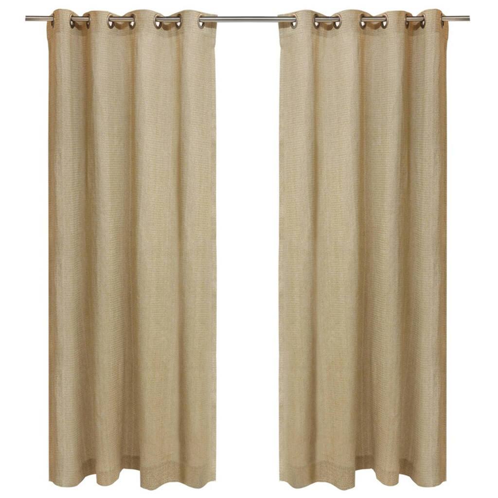 Raffia Grommet Top Panel Curtains Natural