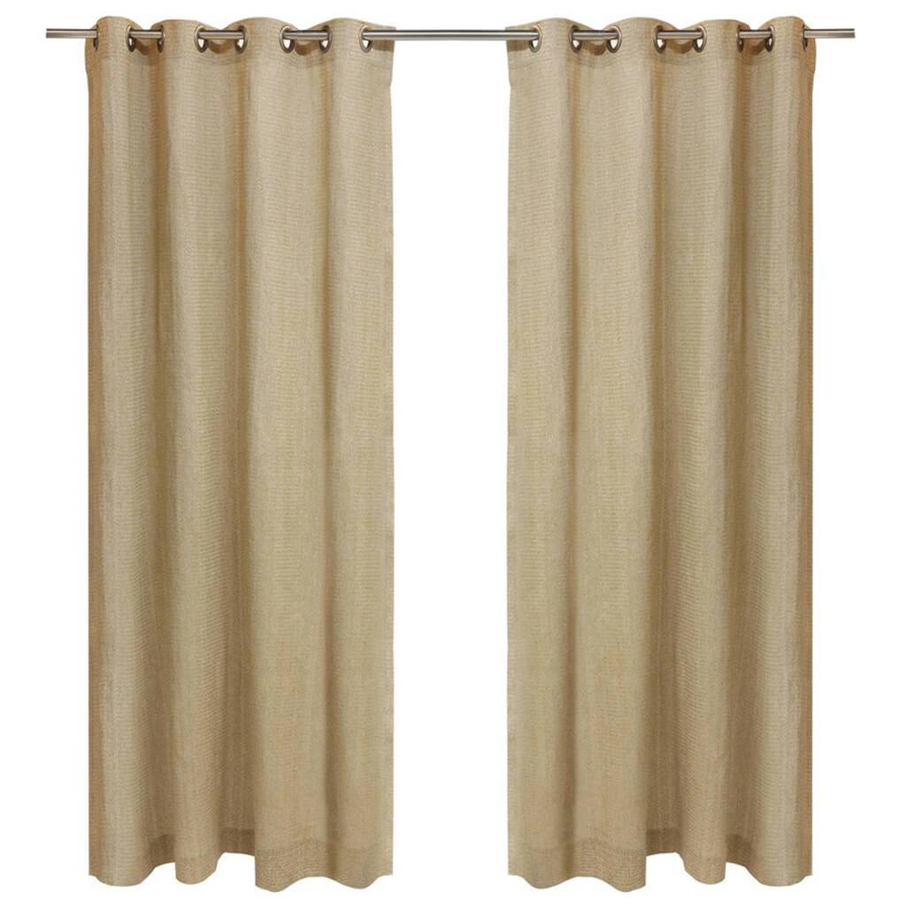Raffia Grommet Top Panel Curtains Natural