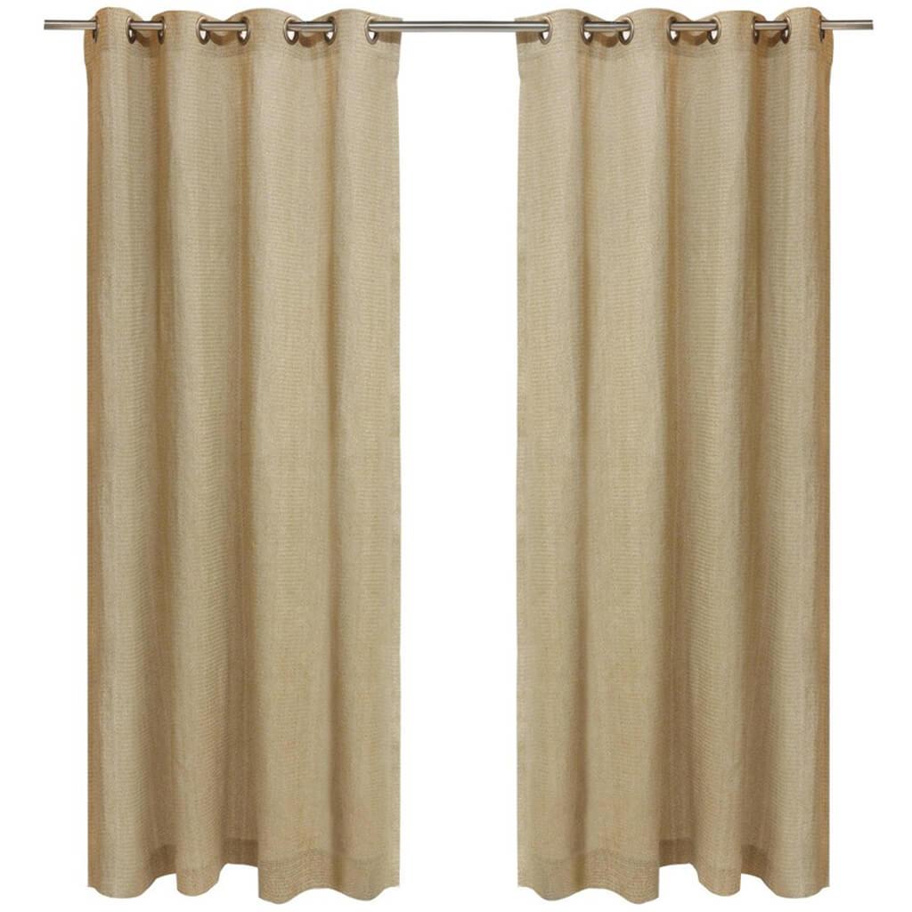 Raffia Grommet Top Panel Curtains Natural