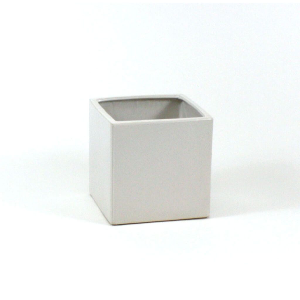 SQUARE CUBE WHITE OPEN: 6.5"X6.5", HEIGHT: 6" 