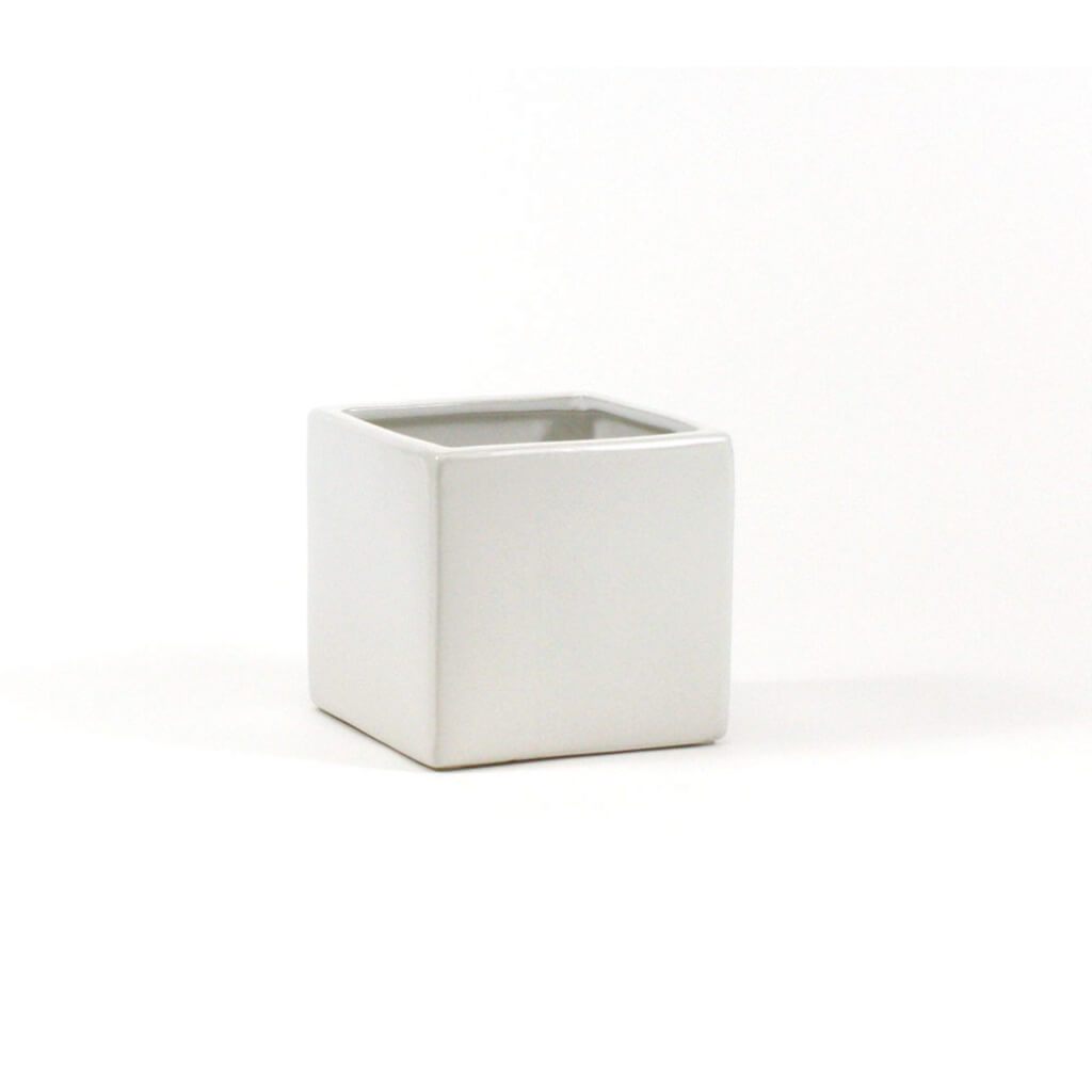 SQUARE CUBE WHITE OPEN: 5.5"X5.5", HEIGHT: 5" WHITE 