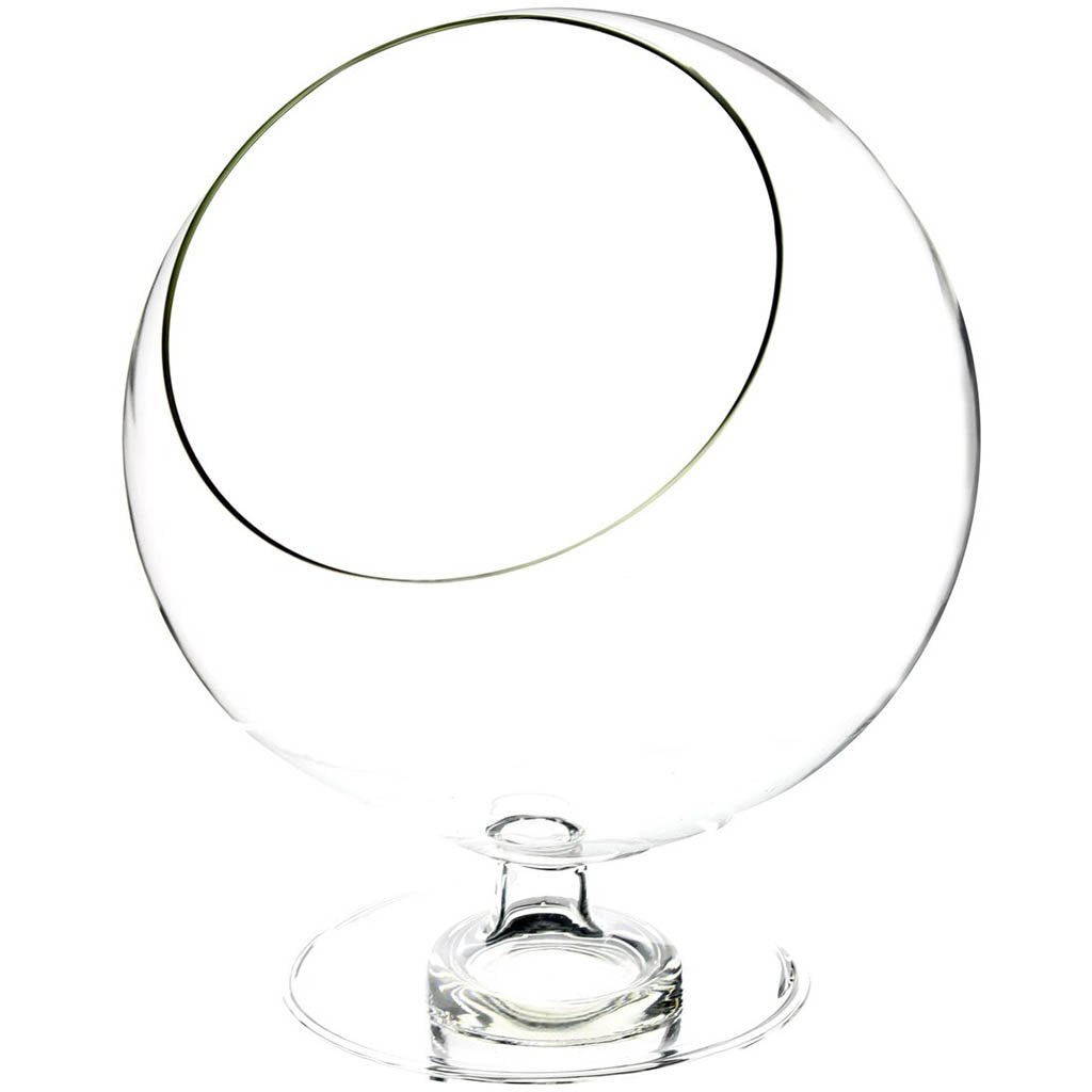 Clear Slant Bowl Terrarium, H5in X L4in X W4in