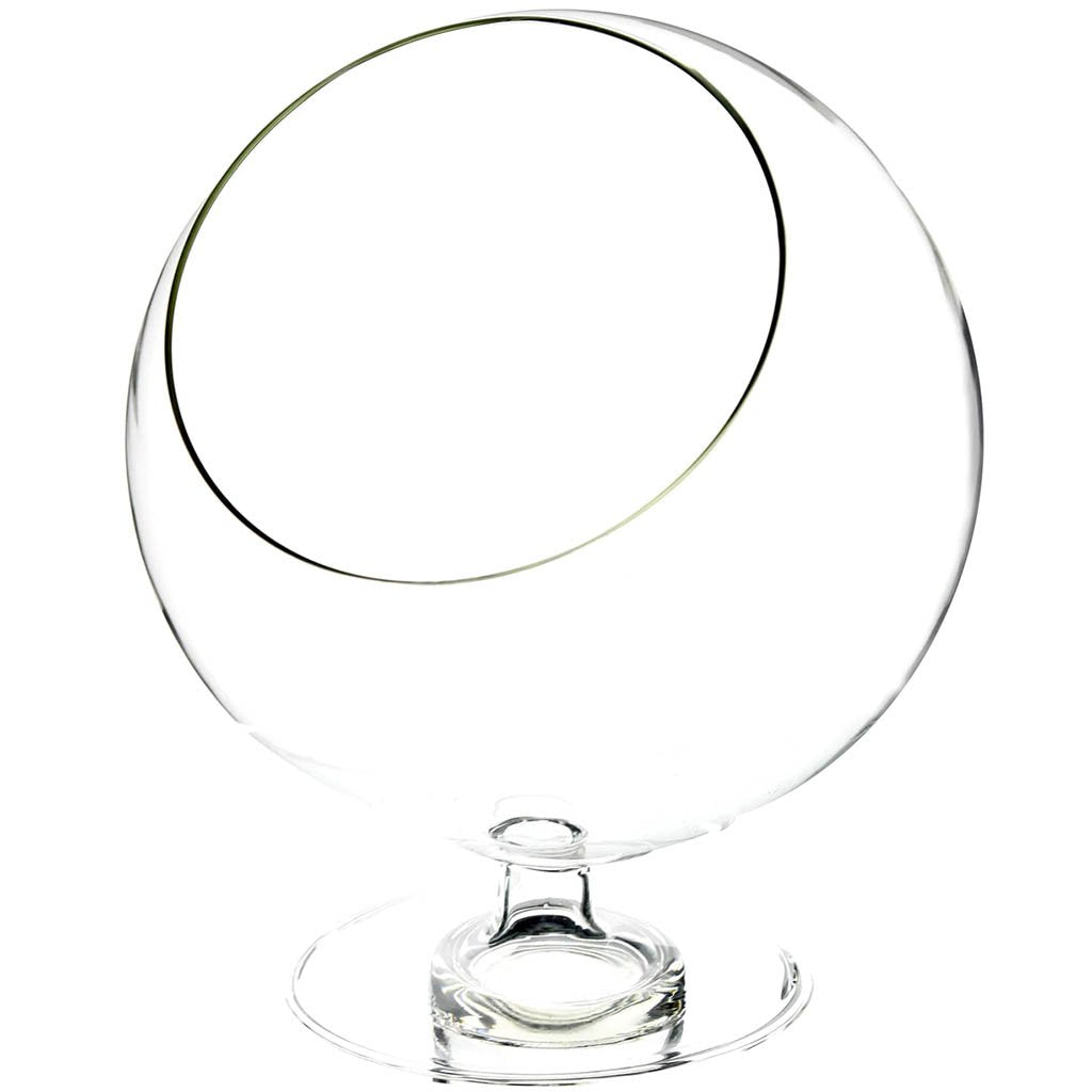 Clear Slant Bowl Terrarium, H7.5in X L6in X W6in