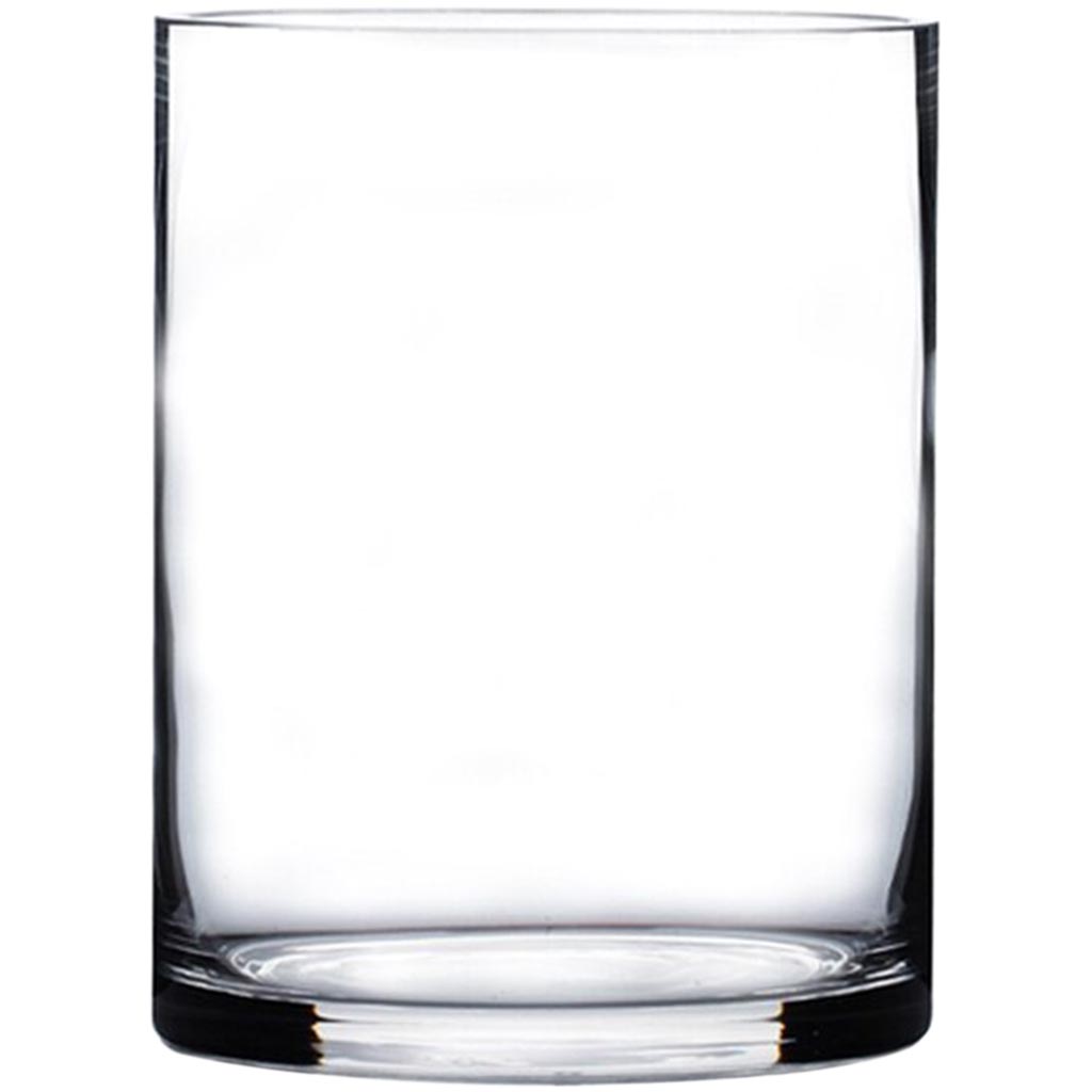 Clear Cylinder Glass Vase, H6in X L5in X W5in