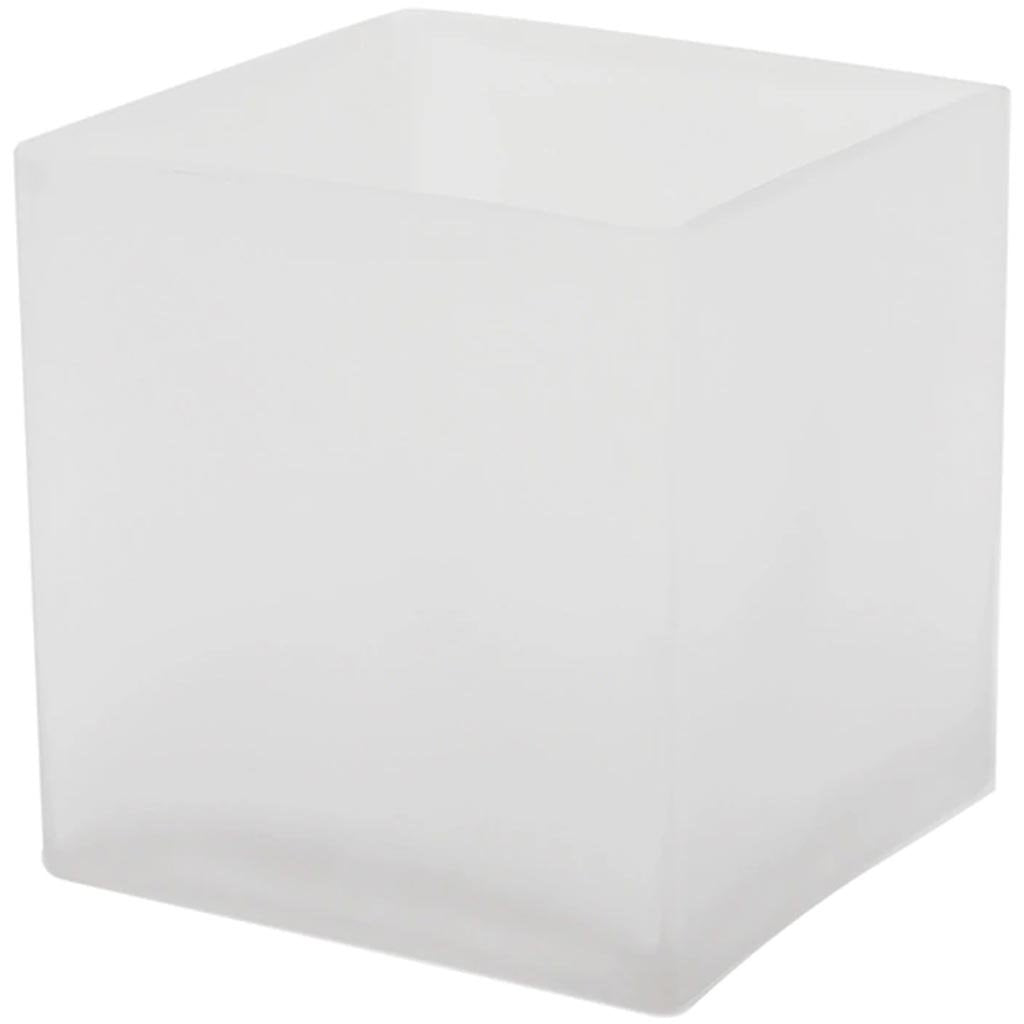 Frosted Cube Vase, H4in X L4in X W4in