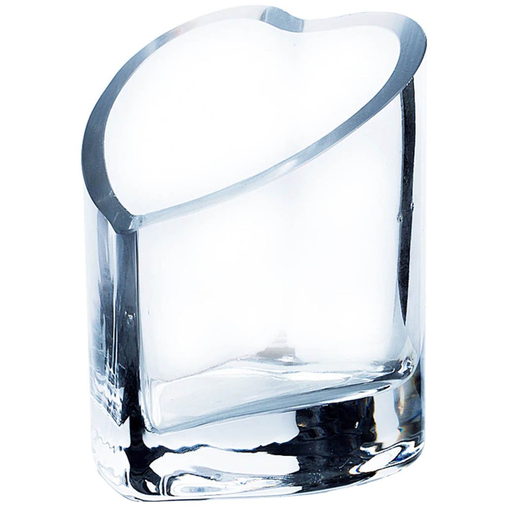 Clear Heart Shape Vase, H4in X L3.25in X W3.25in