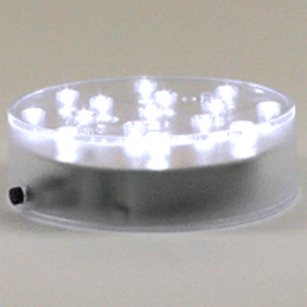 Clear Round LED Decor Light Disk Plate, 4in D x 1in H
