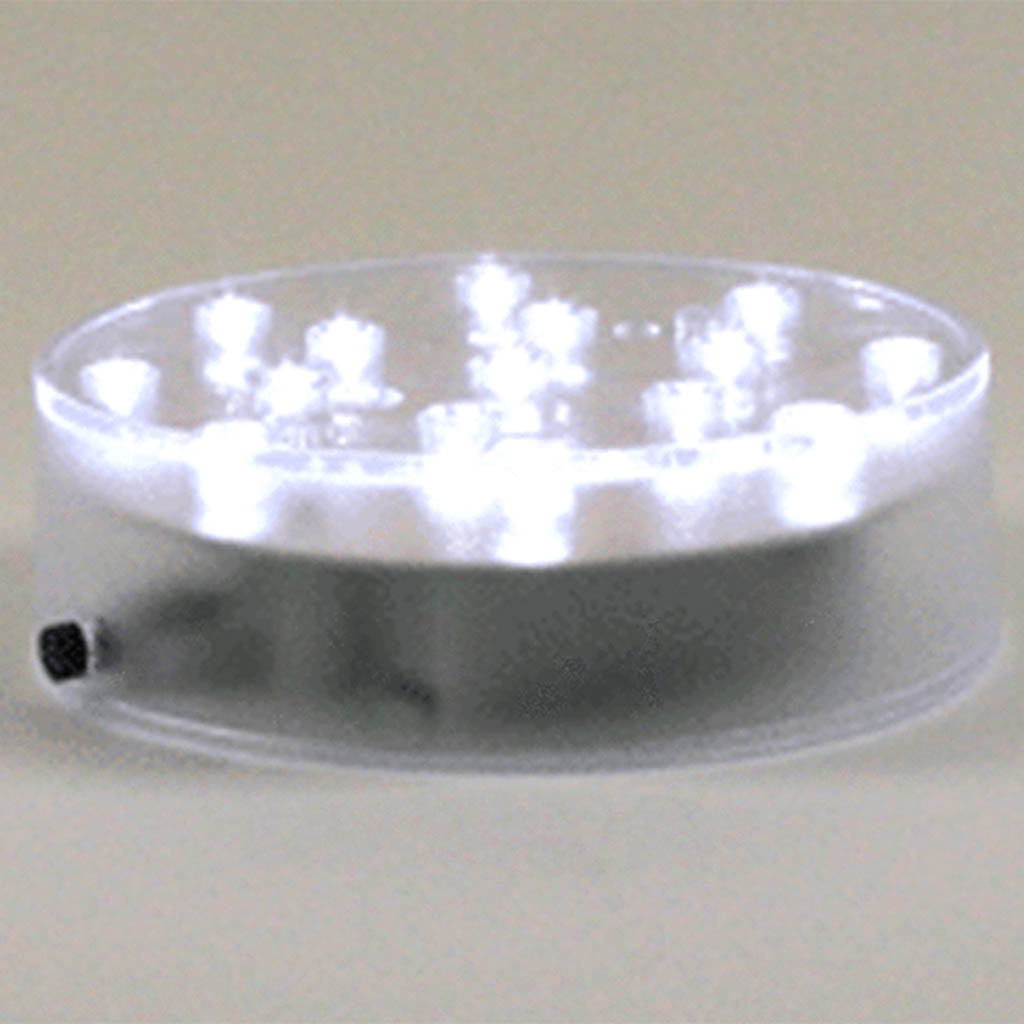 Clear Round Color Changing LED Decor Light Disk Plate, 4in D x 1in H