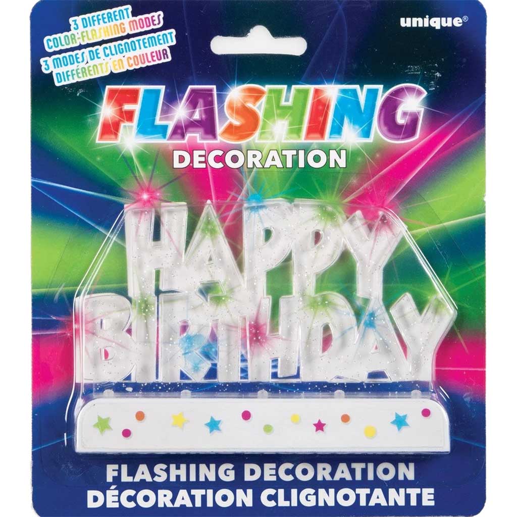 Cake Decoration Flashing Happy Birthday 