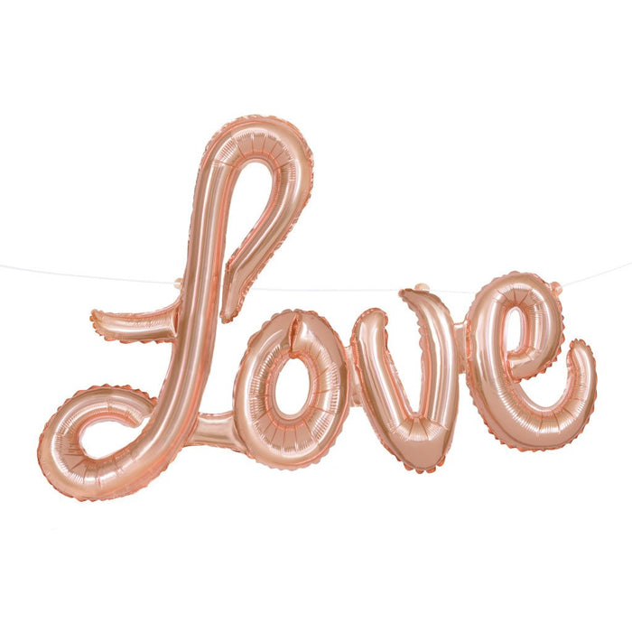 Foil Letter Balloon Banner Kit 36in, Rose Gold Love 
