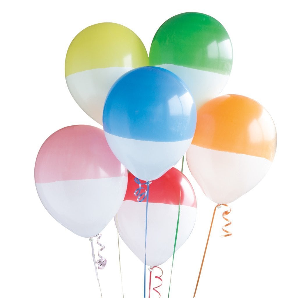 Two-Tone Dipped Balloons 12in 6ct, Assorted Rainbow 