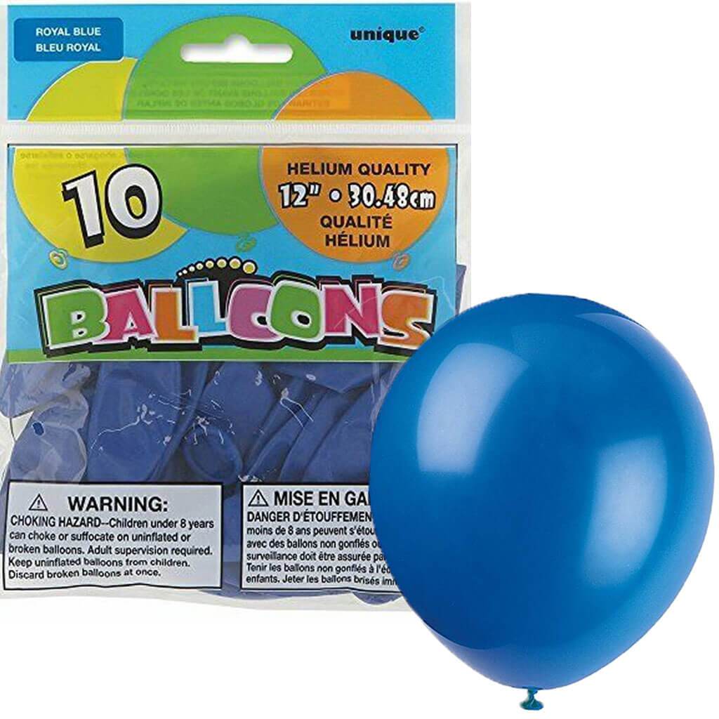 Royal Blue Latex Balloons 12in 10ct