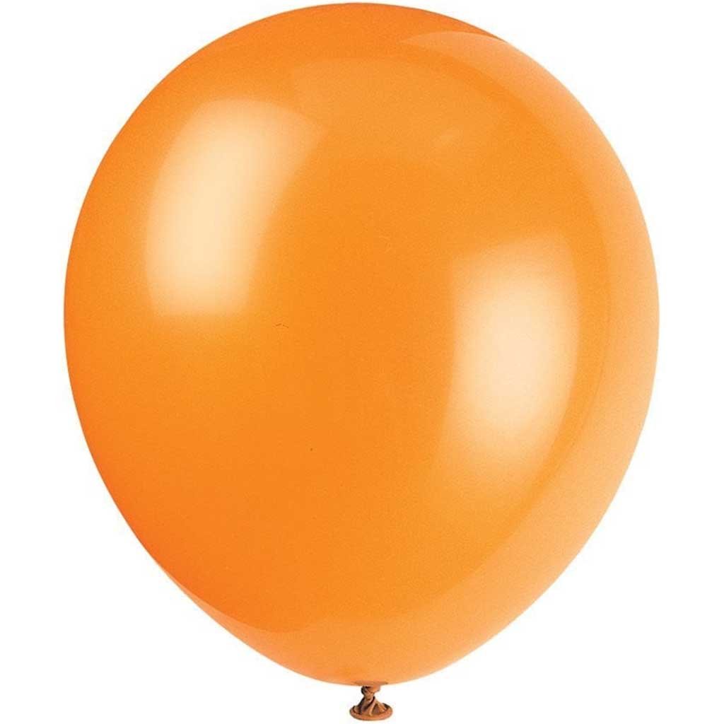 Latex Balloons 12in 10ct, Pumpkin Orange 