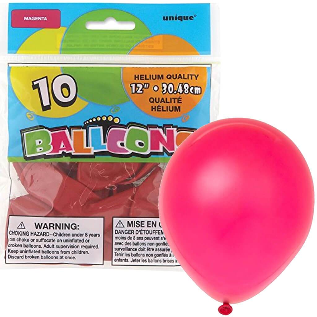 Magenta Latex Balloons 12in 10ct