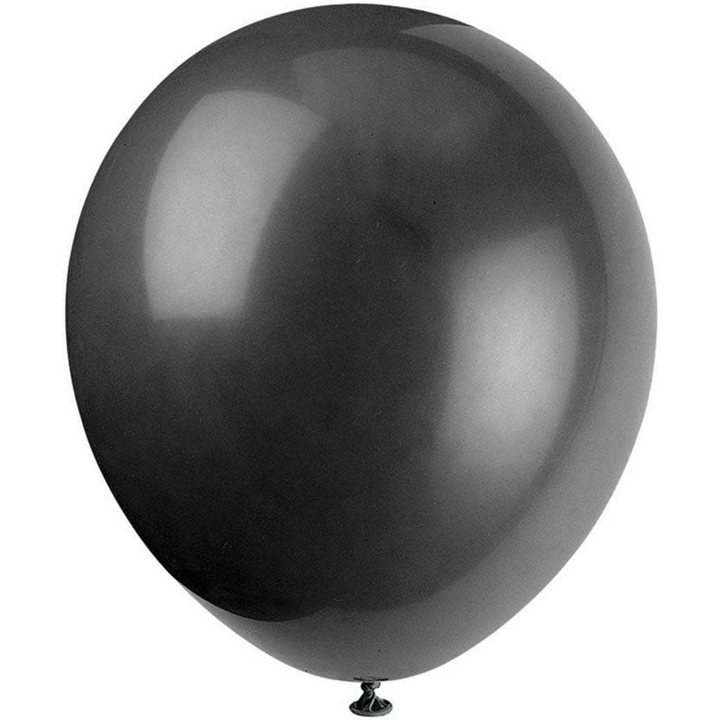 Latex Balloons 12in 10ct, Jet Black 