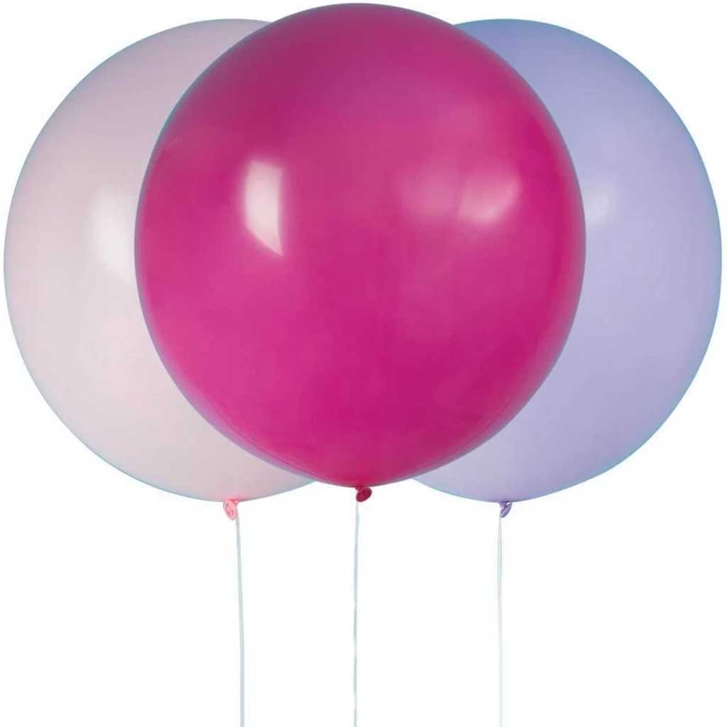 Latex Balloons 24in 3ct, Pink &amp; Purple Giant 